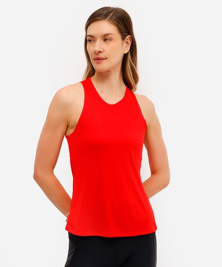 regata feminina esportiva ace com recortes vermelha P regata feminina esportiva ace com recortes vermelha P