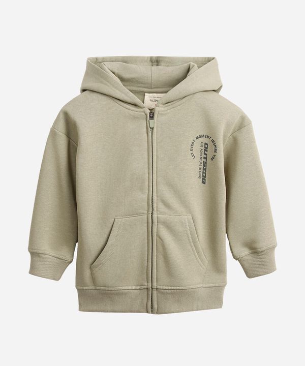 jaqueta infantil de moletom com capuz e bolso outside verde 10