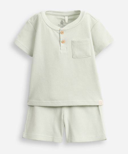 conjunto texturizado infantil verde 0-3 conjunto texturizado infantil verde 0-3