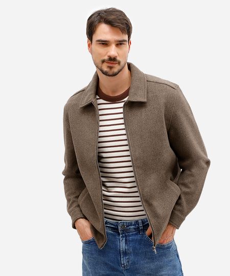 jaqueta masculina texturizada marrom M jaqueta masculina texturizada marrom M