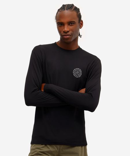 camiseta masculina manga longa com proteção uv preta G