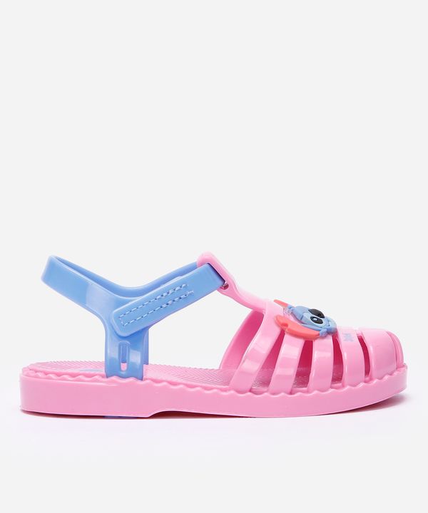 sandália fechada infantil stitch rosa 17-18