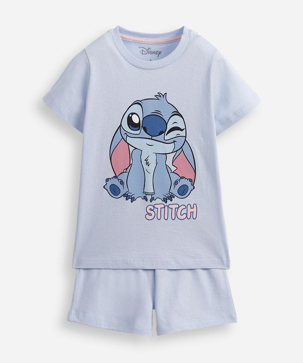 pijama curto infantil de algodão stitch azul 12