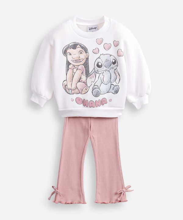 conjunto de moletom infantil stitch off white 5