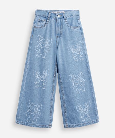 calça wide leg infantil jeans angel azul 4 calça wide leg infantil jeans angel azul 4