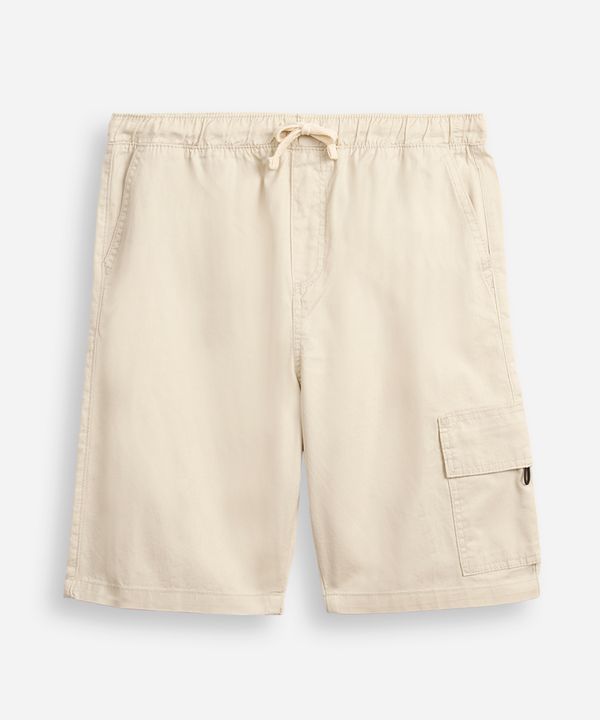 bermuda juvenil baggy sarja cargo bege 12