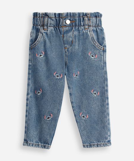 calça jeans infantil clochard stitch azul 5