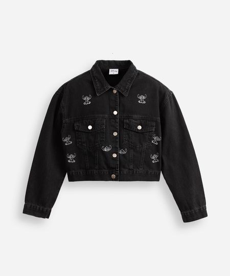 jaqueta shacket juvenil jeans stitch preta 12 jaqueta shacket juvenil jeans stitch preta 12