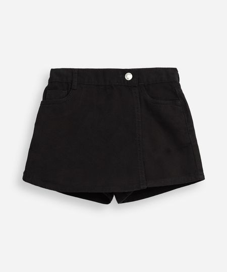 short saia infantil transpassado preto 4