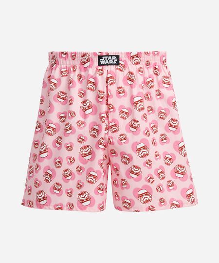samba canção masculina de algodão star wars rosa P