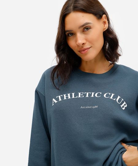 blusão oversized feminino esportivo ace athletic club verde M