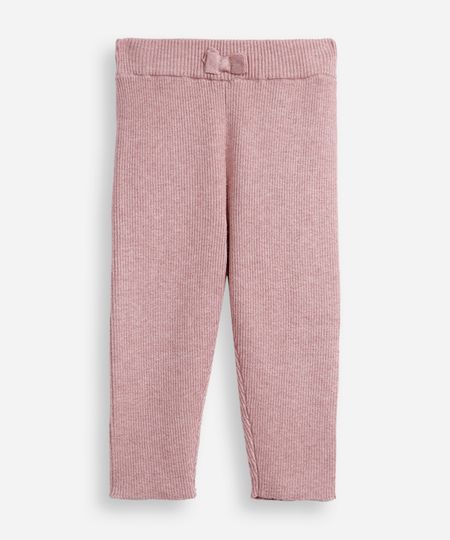 legging infantil tricot laço rosa 3