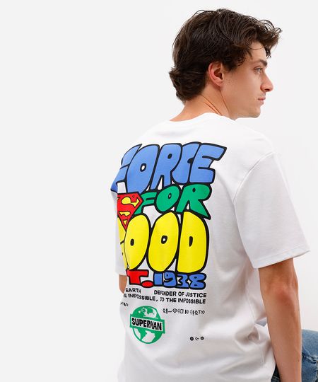 camiseta masculina super homem com adesivos off white PP