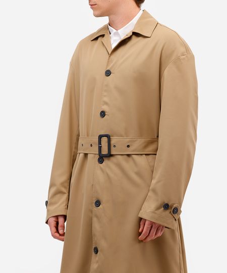 trench coat masculino de sarja com cinto bege M