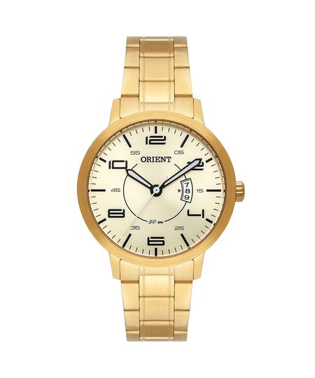 relógio feminino orient fgss1198c2kx analógico calendário dourado UNICO