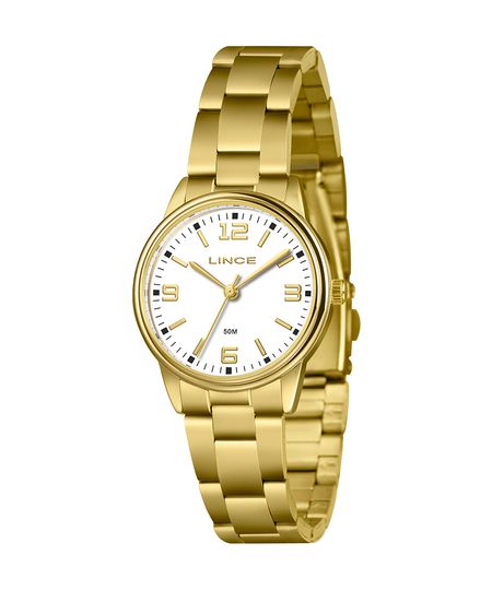 relógio feminino lince lrgm026l32 b2kx pj analógico dourado UNICO relógio feminino lince lrgm026l32 b2kx pj analógico dourado UNICO