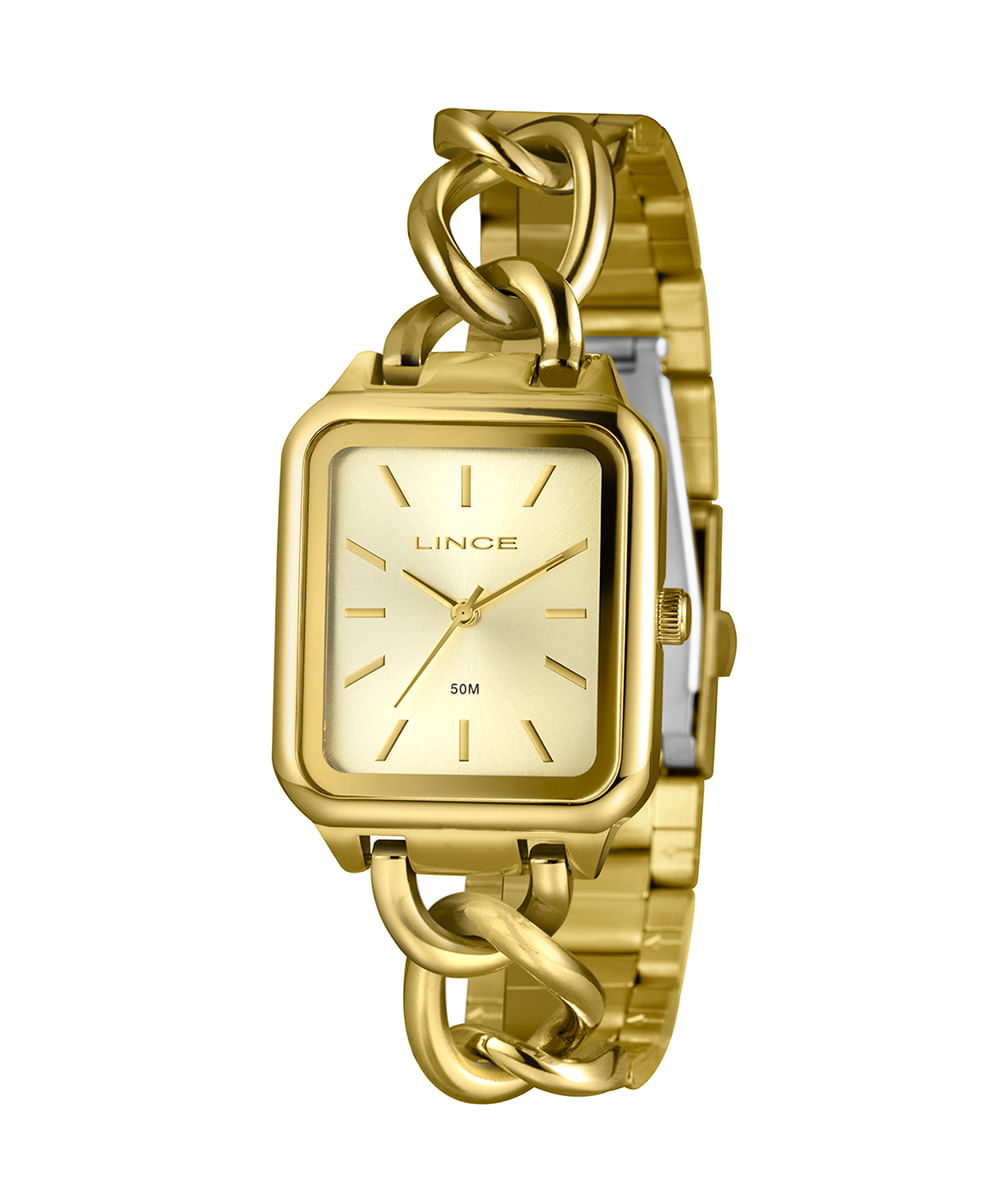 relógio feminino lince lqg4825l30c1kx analógico dourado