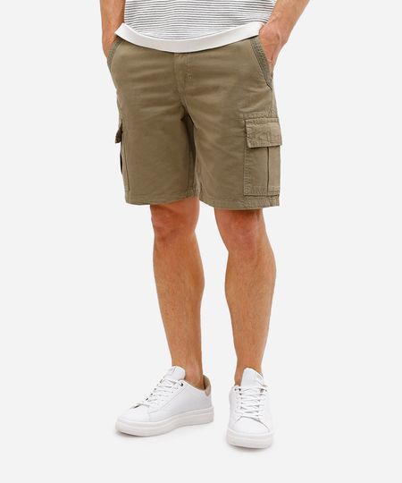 bermuda cargo masculina de sarja verde 38
