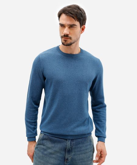 suéter masculino de tricot básico azul GG