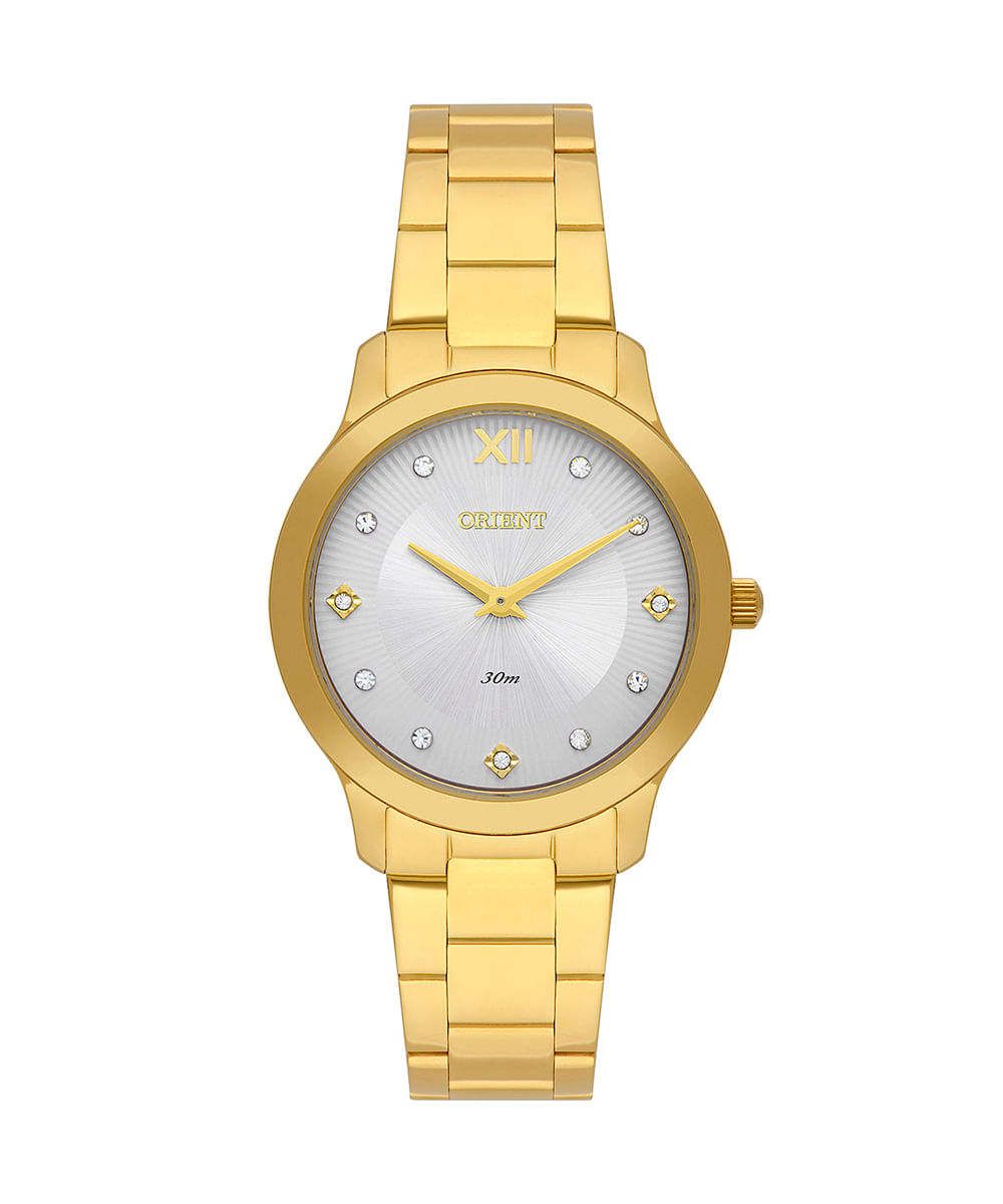 relógio feminino orient fgss0225s3kx analógico dourado