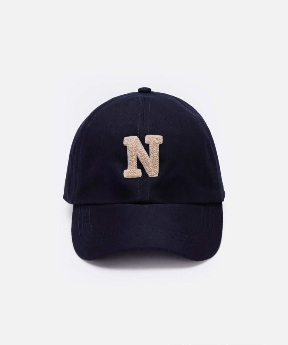 boné aba curva bordado azul