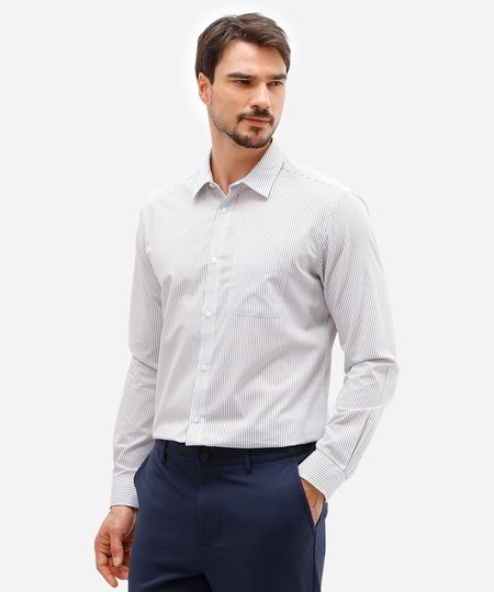 camisa manga longa quadriculada - cinza mescla escuro P camisa manga longa quadriculada - cinza mescla escuro P