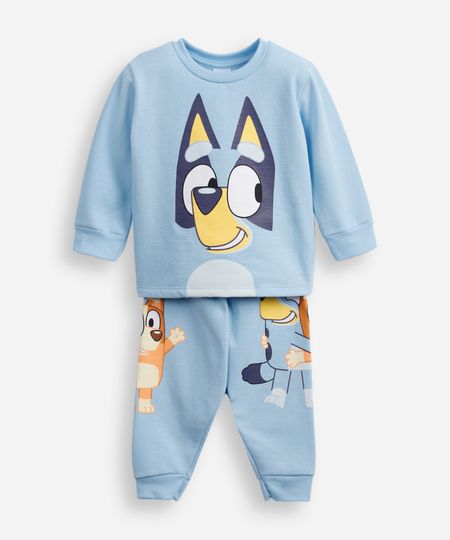 pijama longo moletinho bluey azul 1