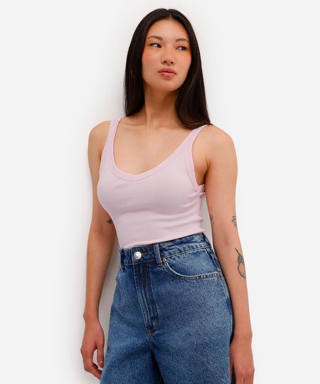 regata básica feminina canelada rosa M regata básica feminina canelada rosa M