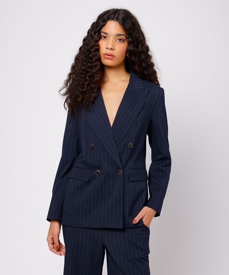 blazer de alfaiataria feminino mindset azul GG blazer de alfaiataria feminino mindset azul GG