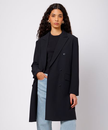 casaco de alfaiataria feminino mindset preto GG