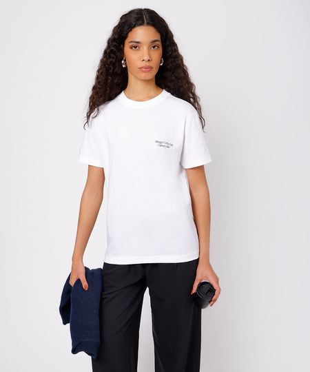 camiseta feminina de algodão coffee club mindset off white P