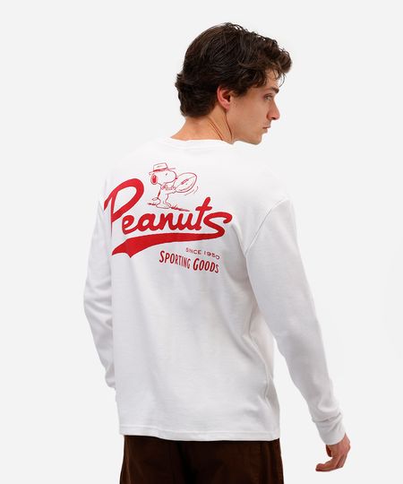 camiseta masculina manga longa snoopy off white PP