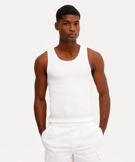 regata básica canelada branca PP regata básica canelada branca PP