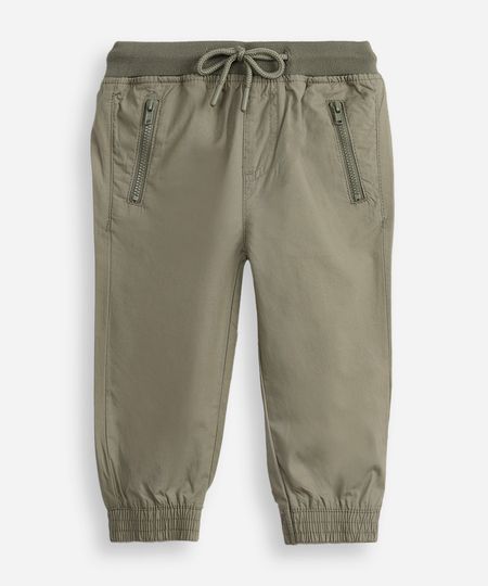 calça jogger de sarja infantil verde 1