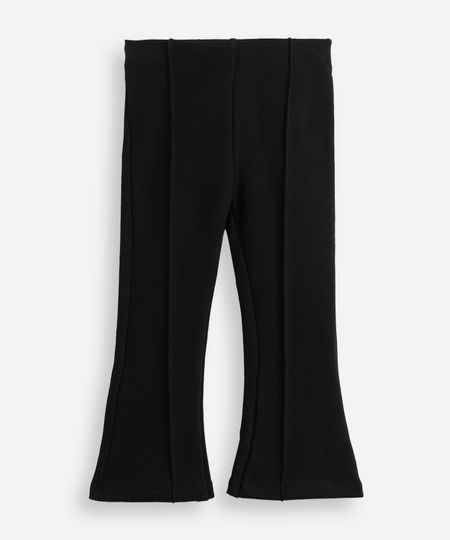 calça flare infantil nervura algodão preto 3 calça flare infantil nervura algodão preto 3