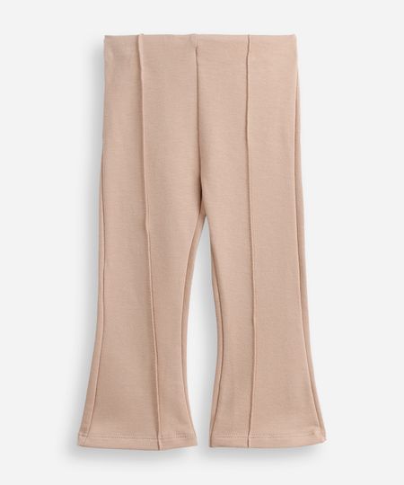 calça flare infantil nervura algodão bege 1 calça flare infantil nervura algodão bege 1