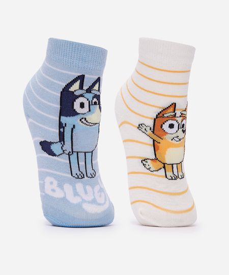 kit 2 meias cano médio bluey colorido 26-29 kit 2 meias cano médio bluey colorido 26-29
