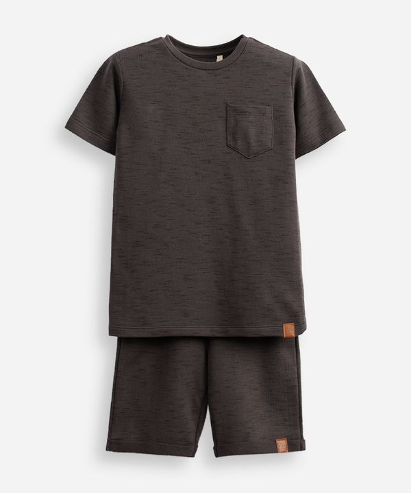 conjunto infantil de algodão mesclado cinza 12