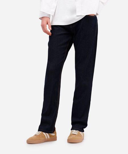 calça jeans reta com bolsos azul escuro 40 calça jeans reta com bolsos azul escuro 40