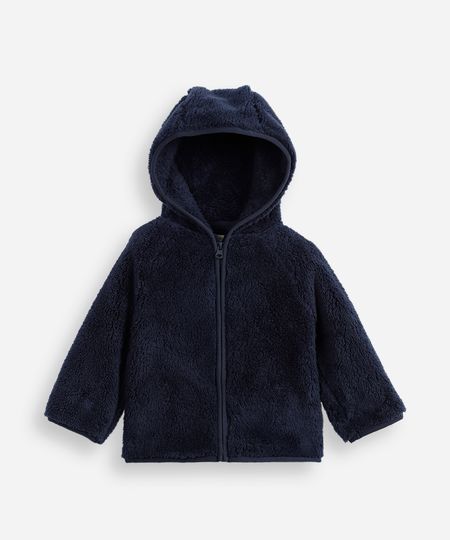 jaqueta de pelúcia infantil com capuz azul 2 jaqueta de pelúcia infantil com capuz azul 2