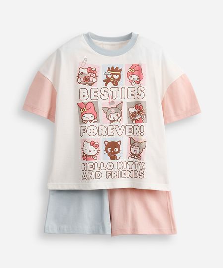 pijama curto infantil hello kitty e amigos colorido 6 pijama curto infantil hello kitty e amigos colorido 6