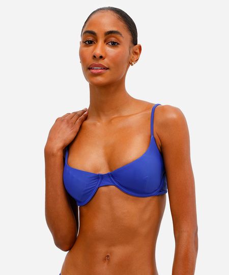 biquíni top meia taça azul M biquíni top meia taça azul M