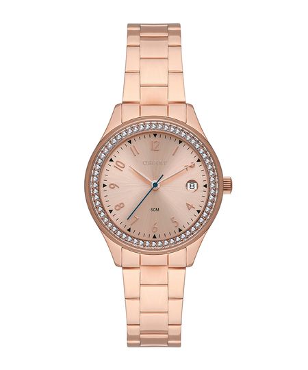 relógio feminino orient frss1068r2rx analógico calendário rosa UNICO