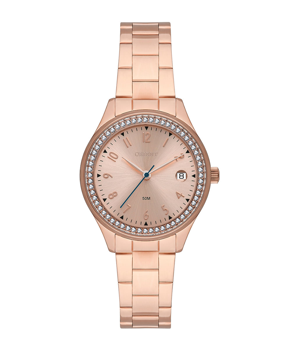 relógio feminino orient frss1068r2rx analógico calendário rosa