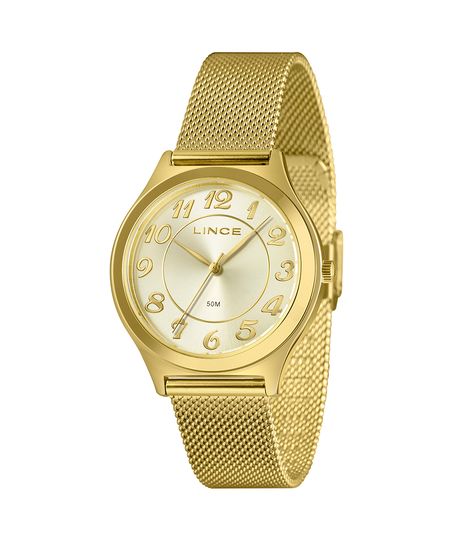 kit relógio feminino lince lrgm030l38c2kxpj analógico dourado UNICO