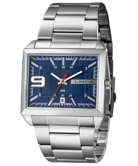 relógio masculino lince mqm4752l46 d2sx 0 analógico calendário prateado UNICO