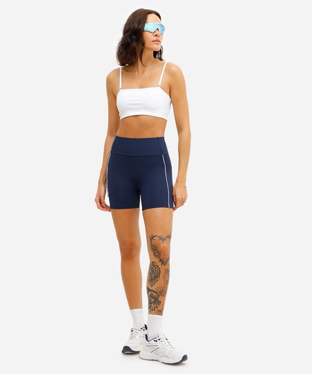 bermuda feminina esportiva ace com nervura azul G