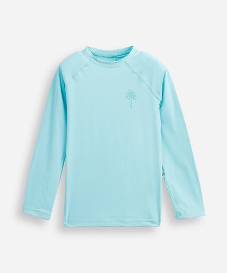 camiseta infantil manga longa proteção uv coqueiro - turquesa 2 camiseta infantil manga longa proteção uv coqueiro - turquesa 2