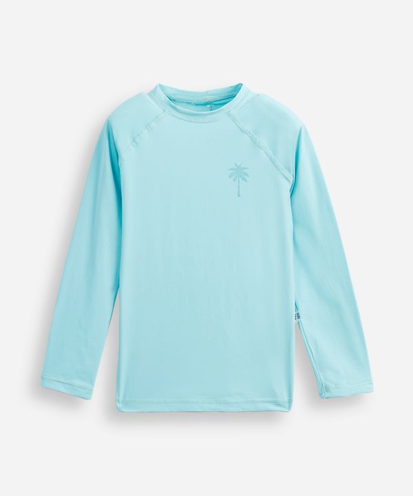 camiseta infantil manga longa proteção uv coqueiro - turquesa 2