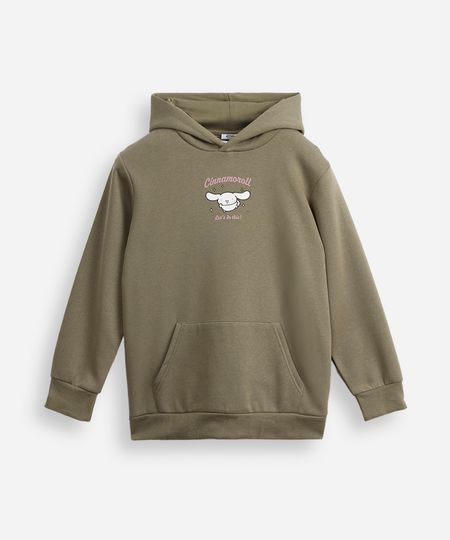 blusão de moletom juvenil com capuz cinnamoroll verde 10